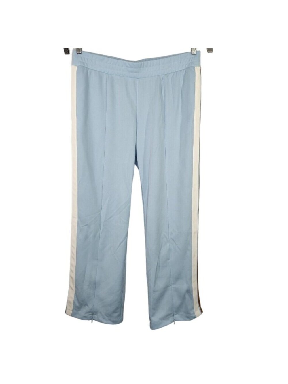 Wild Fable Blue Pants Women Size L Activewear Lounge Straight Leg Tuxedo Stripe